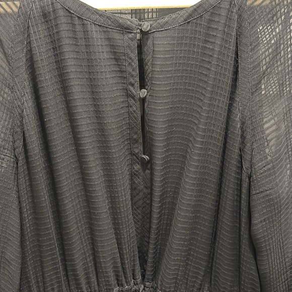 Tory Burch black tiered cinch tie tassel dress - size 14 - Picture 3 of 11